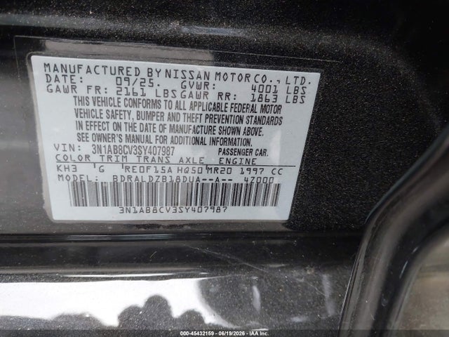 Nissan SENTRA SV 2025 3N1AB8CV3SY407987 Image 9