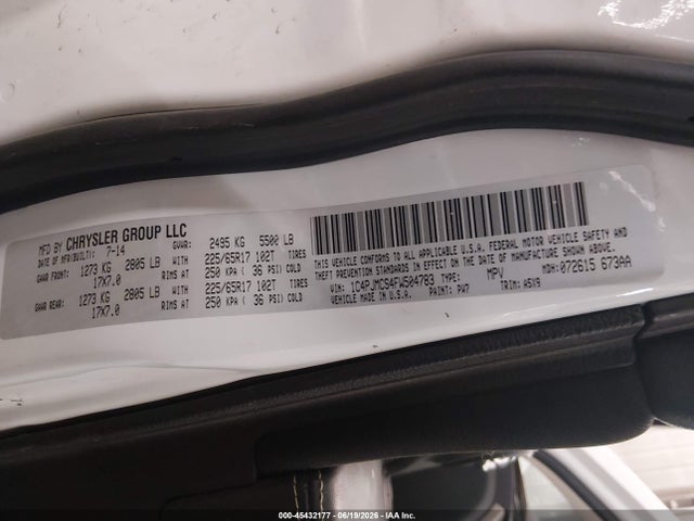 Продаж на аукціоні авто 2015 Jeep Cherokee Latitude, vin: 1C4PJMCS4FW504783, номер лоту: 45432177