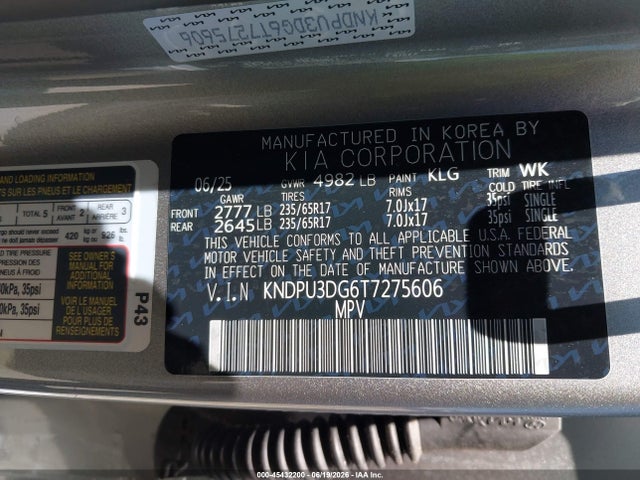 KNDPU3DG6T7275606 KIA Sportage Hybrid Lx