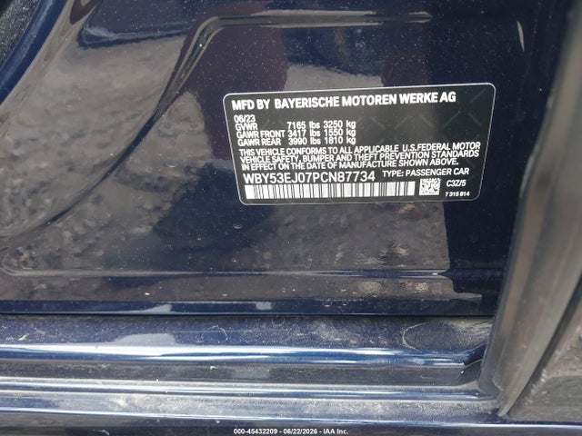 WBY53EJ07PCN87734 BMW I7 Xdrive60