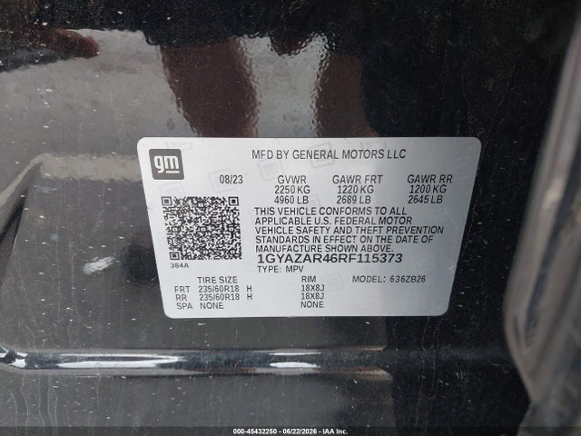 Продаж на аукціоні авто 2024 Cadillac Xt4 Fwd Luxury, vin: 1GYAZAR46RF115373, номер лоту: 45432250