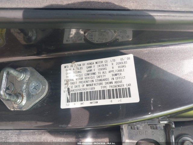 45432584 :رقم المزاد ، JH4CU26629C011889 vin ، 2009 Acura Tsx مزاد بيع