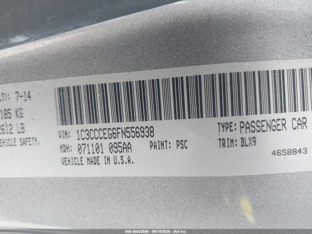 Aukcja sprzedaży 2015 Chrysler 200 C, vin: 1C3CCCEG6FN556938, numer aukcji: 45432586
