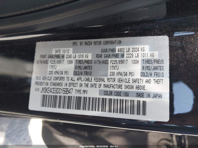 45432694 :رقم المزاد ، JM3KE4CE8D0159547 vin ، 2013 Mazda Cx-5 Touring مزاد بيع