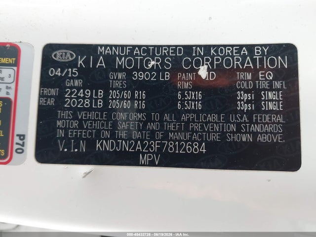 KIA Soul 2015 KNDJN2A23F7812684 Image 9