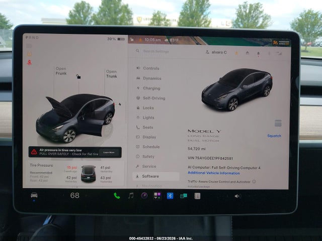 Продажа на аукционе авто 2023 Tesla Model Y Awd/long Range Dual Motor All-wheel Drive, vin: 7SAYGDEE1PF842581, номер лота: 45432832