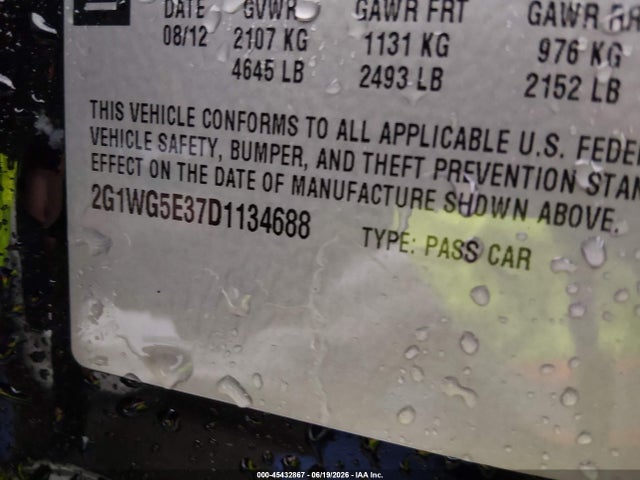 Auction sale of the 2013 Chevrolet Impala Lt, vin: 2G1WG5E37D1134688, lot number: 45432867