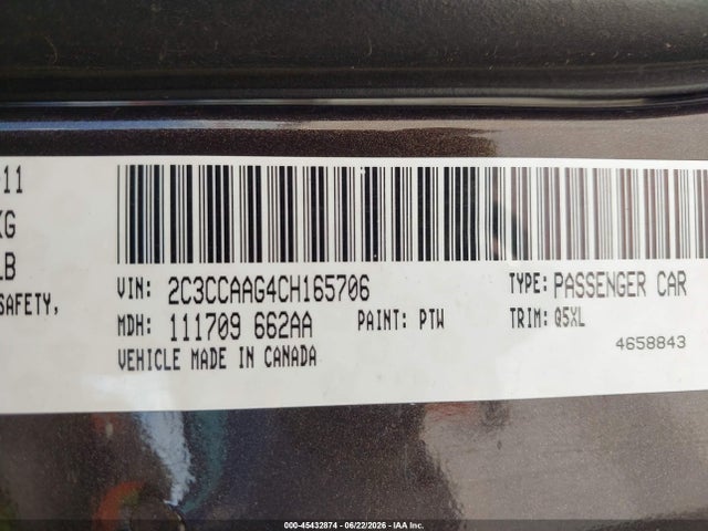 Продажа на аукционе авто 2012 Chrysler 300, vin: 2C3CCAAG4CH165706, номер лота: 45432874