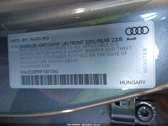 WAUCCGFFXF1001343 Audi A3 1.8t Premium
