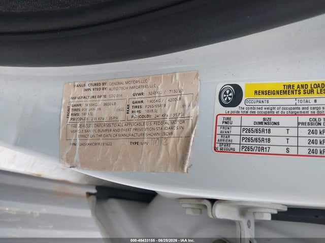 Chevrolet Suburban Ls 2015 1GNSKHKC8FR231622 Image 9