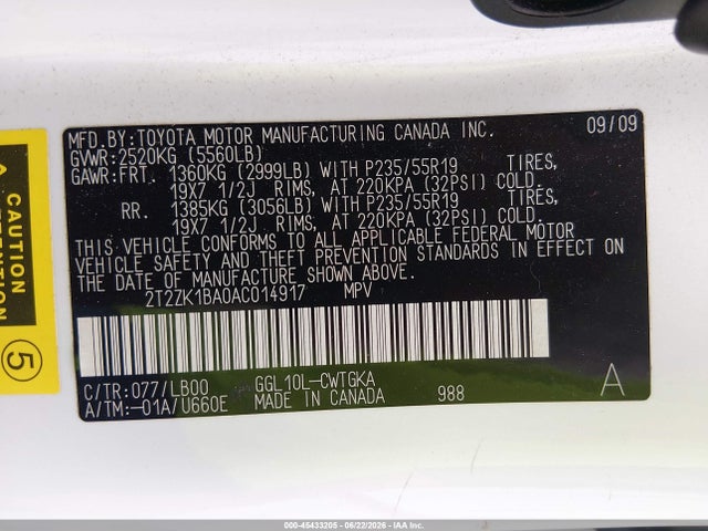 Продаж на аукціоні авто 2010 Lexus Rx 350, vin: 2T2ZK1BA0AC014917, номер лоту: 45433205