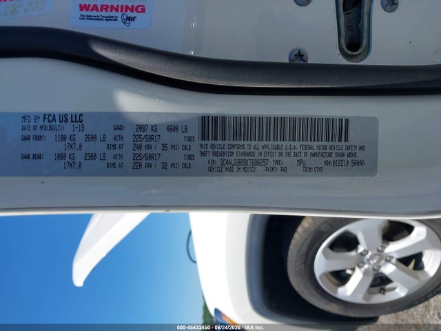 2019 Jeep Compass Latitude 4x4 მანქანა იყიდება აუქციონზე, vin: 3C4NJDBB9KT696257, აუქციონის ნომერი: 45433450