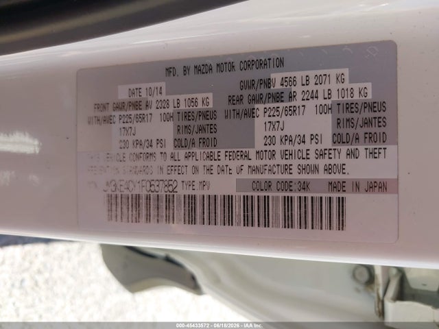 Mazda Cx-5 Touring 2015 JM3KE4CY1F0537852 Image 9