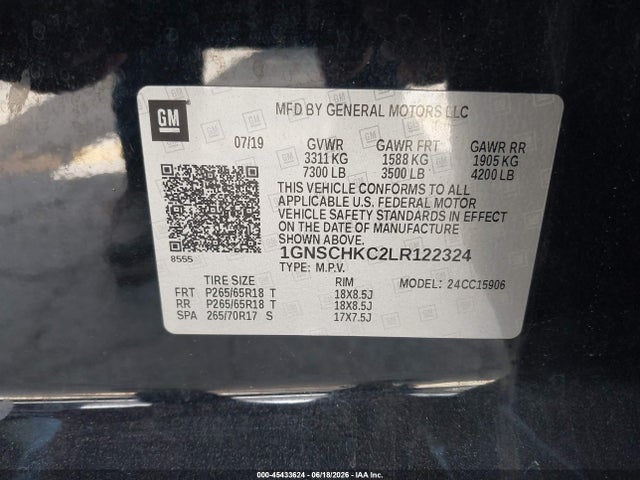 Chevrolet Suburban 2wd Lt 2020 1GNSCHKC2LR122324 Image 9
