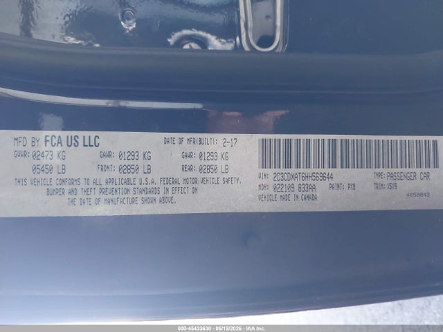 Продаж на аукціоні авто 2017 Dodge Charger Police Rwd, vin: 2C3CDXAT6HH569644, номер лоту: 45433630
