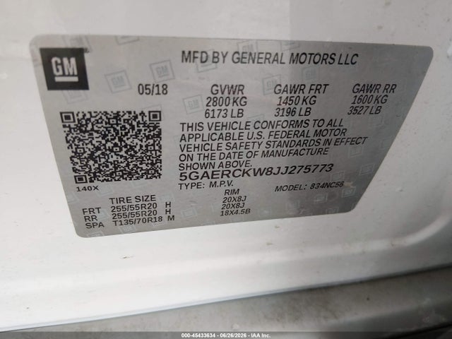 Buick Enclave Premium 2018 5GAERCKW8JJ275773 Image 9
