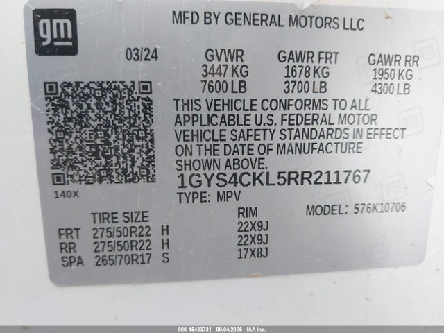 Продажа на аукционе авто 2024 Cadillac Escalade 4wd Premium Luxury, vin: 1GYS4CKL5RR211767, номер лота: 45433731