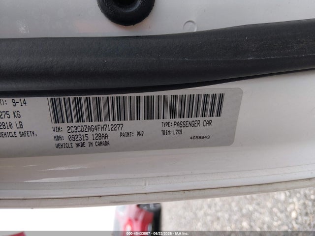 Aukcja sprzedaży 2015 Dodge Challenger Sxt, vin: 2C3CDZAG4FH712277, numer aukcji: 45433807