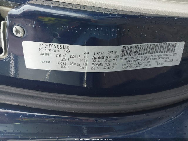 Продаж на аукціоні авто 2020 Chrysler Pacifica Limited, vin: 2C4RC1GG4LR151764, номер лоту: 45433895