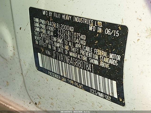 JF1VA1N64G8807841 Subaru Wrx Limited