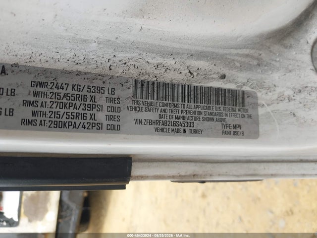 Auction sale of the 2020 Ram Promaster City Tradesman, vin: ZFBHRFAB2L6S45303, lot number: 45433924