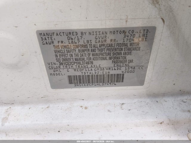 Nissan Versa Note Sv 2017 3N1CE2CP1HL374976 Image 9