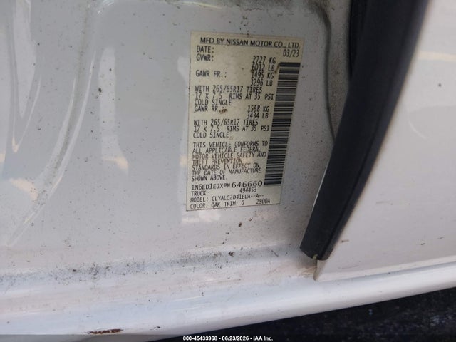 Продаж на аукціоні авто 2023 Nissan Frontier Sv 4x2, vin: 1N6ED1EJXPN646660, номер лоту: 45433968