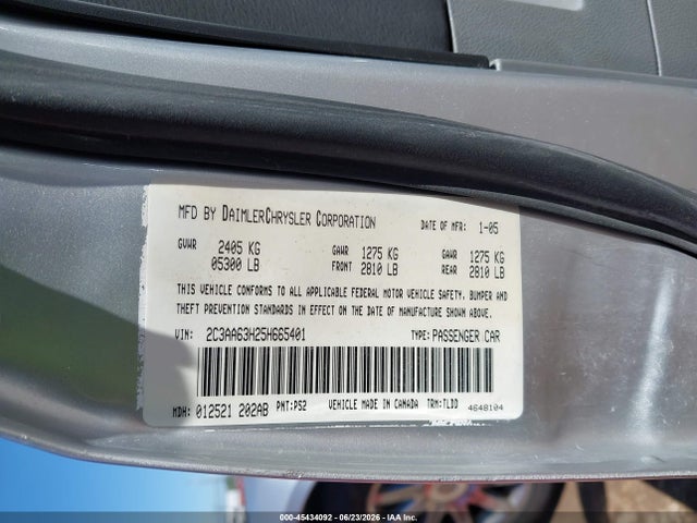 2005 Chrysler 300c მანქანა იყიდება აუქციონზე, vin: 2C3AA63H25H665401, აუქციონის ნომერი: 45434092