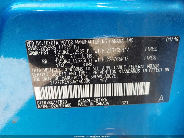 Toyota RAV4 LE 2018 2T3ZFREV3JW440306 Image 9