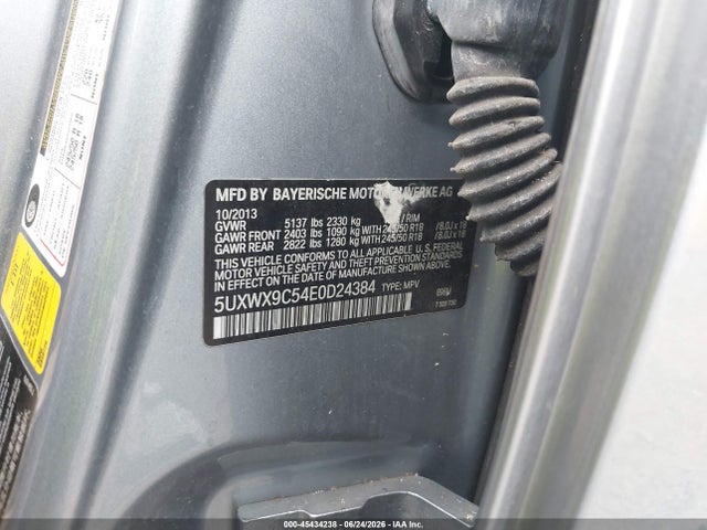 Продаж на аукціоні авто 2014 Bmw X3 Xdrive28i, vin: 5UXWX9C54E0D24384, номер лоту: 45434238