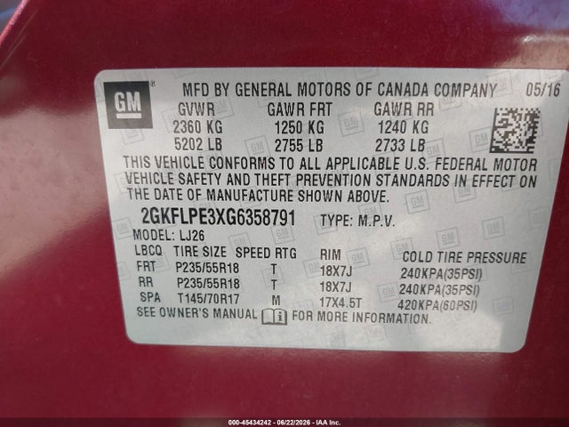 GMC Terrain Slt 2016 2GKFLPE3XG6358791 Image 9