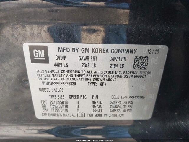 KL4CJFSB6EB625830 Buick Encore Convenience