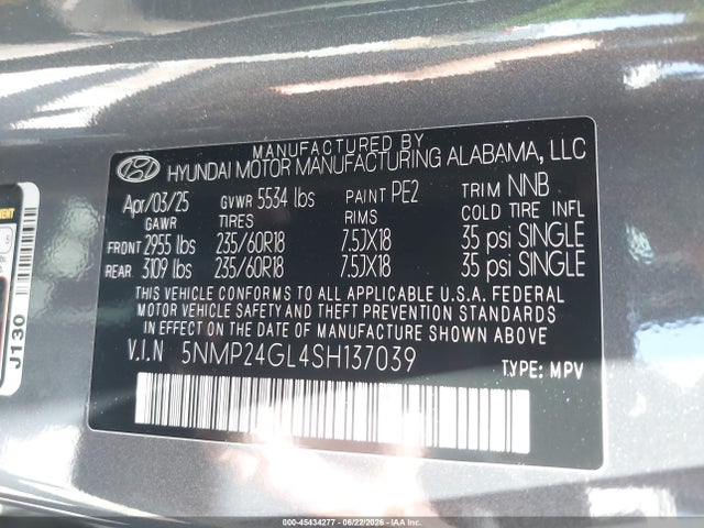 Hyundai Santa Fe Sel 2025 5NMP24GL4SH137039 Image 9