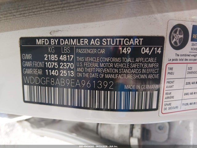 WDDGF8AB9EA961392 Mercedes-Benz C 300 Sport 4matic