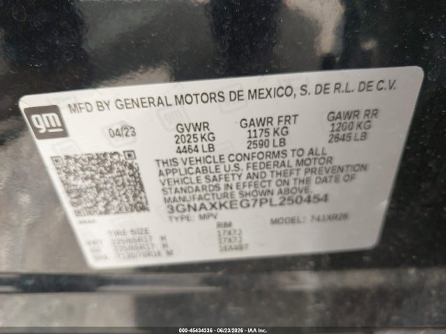 3GNAXKEG7PL250454 Chevrolet Equinox Fwd Lt