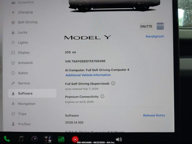 Продажа на аукционе авто 2026 Tesla Model Y Premium Rear-wheel Drive/rear-wheel Drive, vin: 7SAYGDED1TA706496, номер лота: 45434466