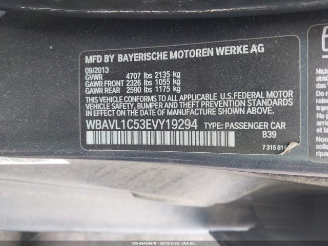 45434470 :رقم المزاد ، WBAVL1C53EVY19294 vin ، 2014 Bmw X1 Xdrive28i مزاد بيع