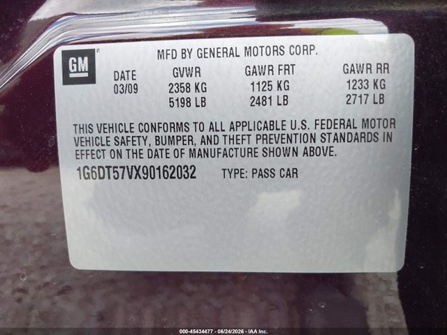 Продажа на аукционе авто 2009 Cadillac Cts Awd W/1sb, vin: 1G6DT57VX90162032, номер лота: 45434477