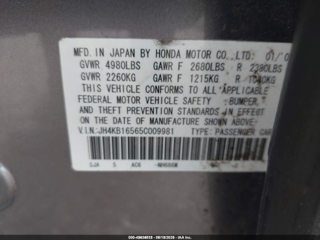 Продаж на аукціоні авто 2005 Acura Rl 3.5, vin: JH4KB16565C009981, номер лоту: 45434512