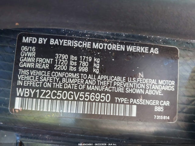 WBY1Z2C50GV556950 BMW I3