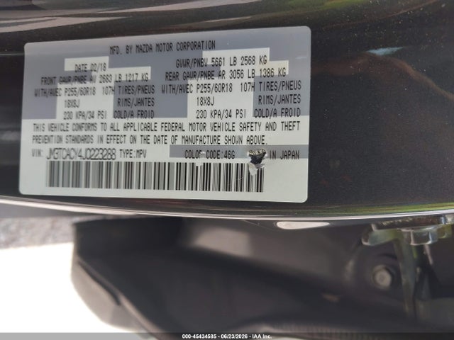 Auction sale of the 2018 Mazda Cx-9 Touring, vin: JM3TCACY4J0223288, lot number: 45434585
