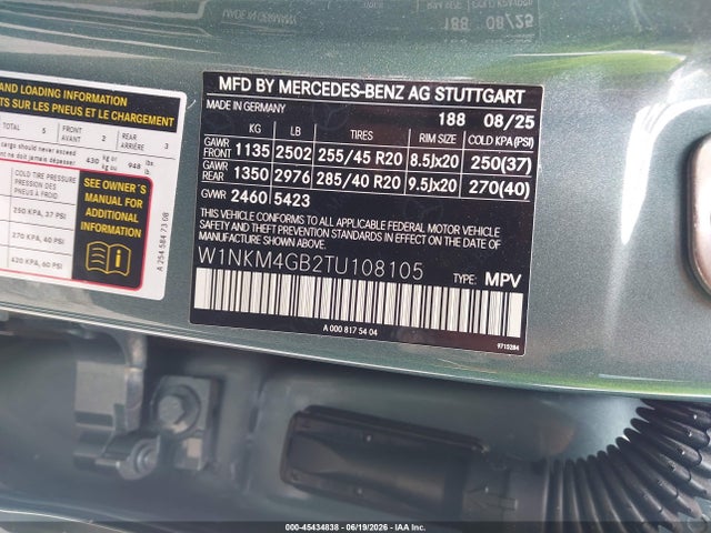 45434838 :رقم المزاد ، W1NKM4GB2TU108105 vin ، 2026 Mercedes-benz Glc 300 Suv مزاد بيع