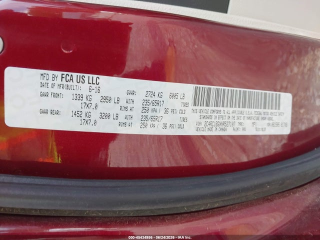 Aukcja sprzedaży 2017 Chrysler Pacifica Touring-l, vin: 2C4RC1BGXHR527107, numer aukcji: 45434956