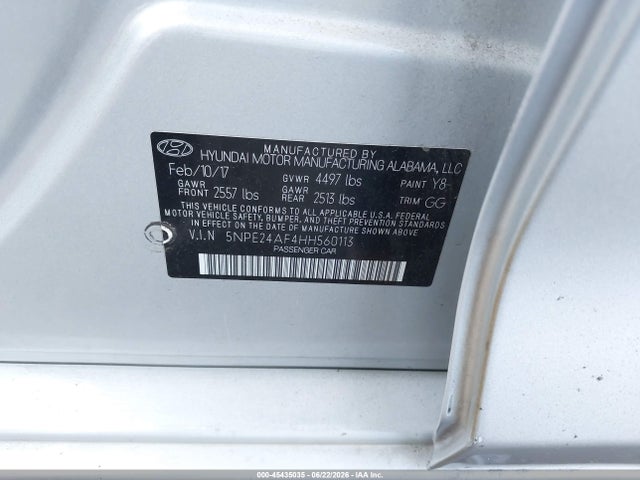 Hyundai Sonata 2017 5NPE24AF4HH560113 Image 9