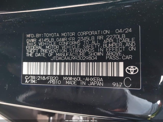 JTDACAAU9R3029804 Toyota Prius Le