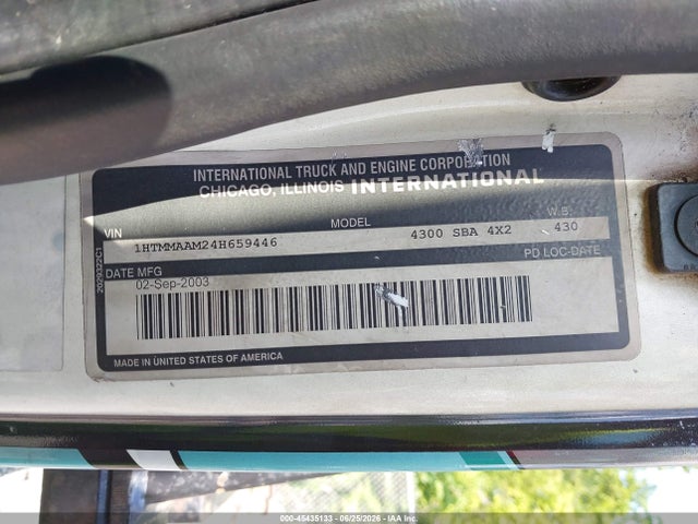 Aukcja sprzedaży 2004 International 4000 4300, vin: 1HTMMAAM24H659446, numer aukcji: 45435133
