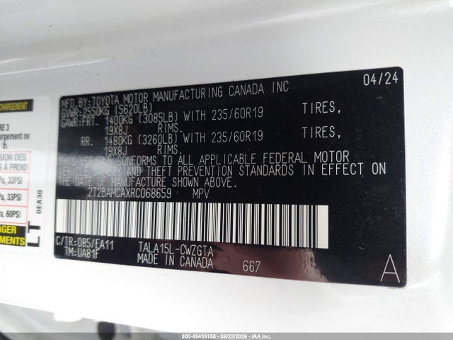 2024 Lexus Rx 350 Premium მანქანა იყიდება აუქციონზე, vin: 2T2BAMCAXRC068659, აუქციონის ნომერი: 45435158