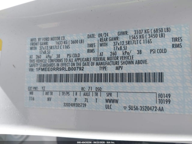 Ford Bronco Raptor 2024 1FMEE0RR9RLB00792 Image 9