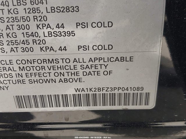 WA1K2BFZ3PP041089 Audi Q4 E-tron Premium 50 Quattro