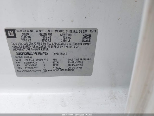 Chevrolet Silverado 1500 1lt 2015 3GCPCREC6FG168405 Image 9